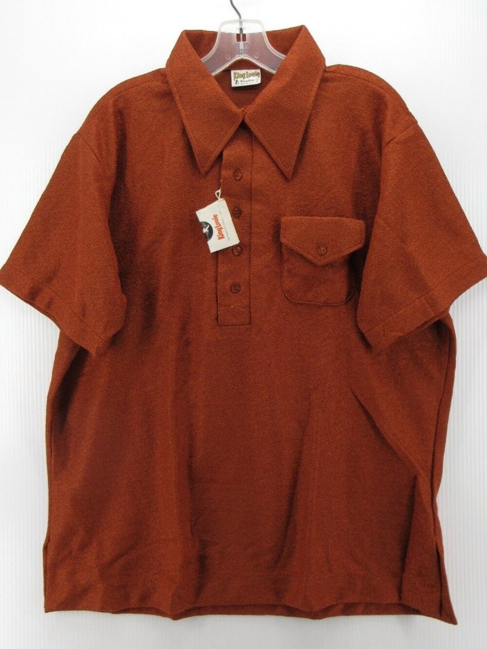 VGT King Louie Polo Shirt Large Burnt Bowling 70s Rockabilly USA NEW
